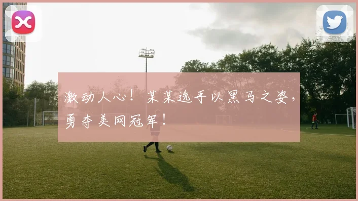 激动人心！某某选手以黑马之姿，勇夺美网冠军！